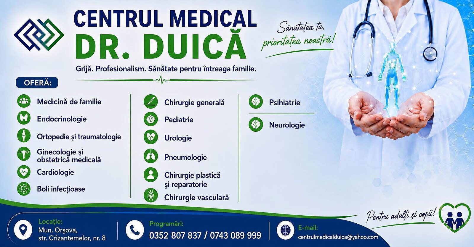 Sănătate pentru toată familia — Centrul Medical Dr. Duică, Orșova