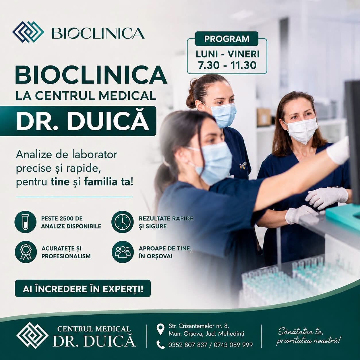 Analize de laborator precise și rapide — Centrul Medical Dr. Duică, Orșova